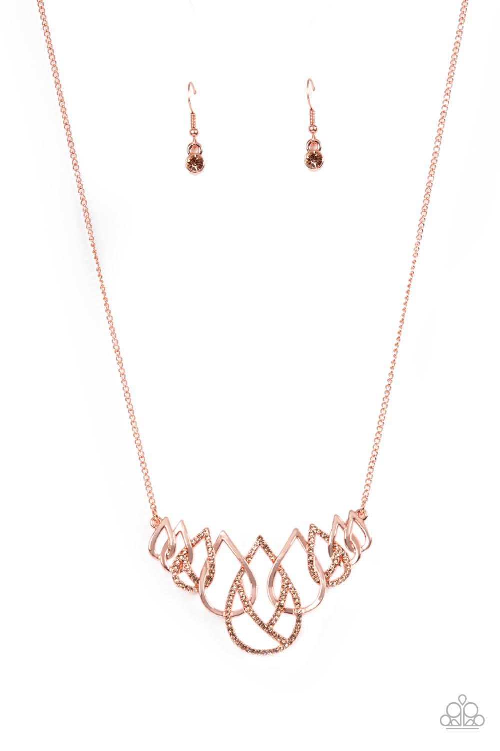Thunderstruck Teardrops - Copper Paparazzi Necklace