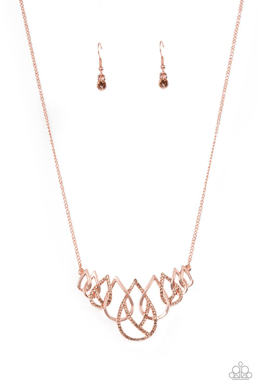 Thunderstruck Teardrops - Copper Paparazzi Necklace