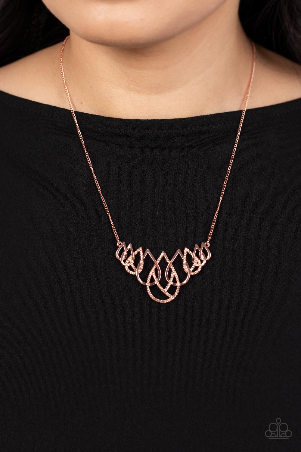 Thunderstruck Teardrops - Copper Paparazzi Necklace