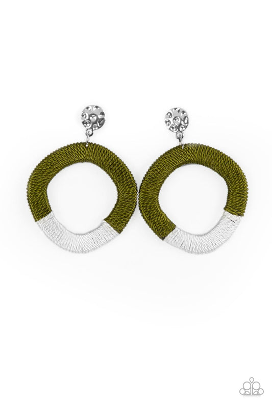 Thats a WRAPAROUND - Green Paparazzi Earrings