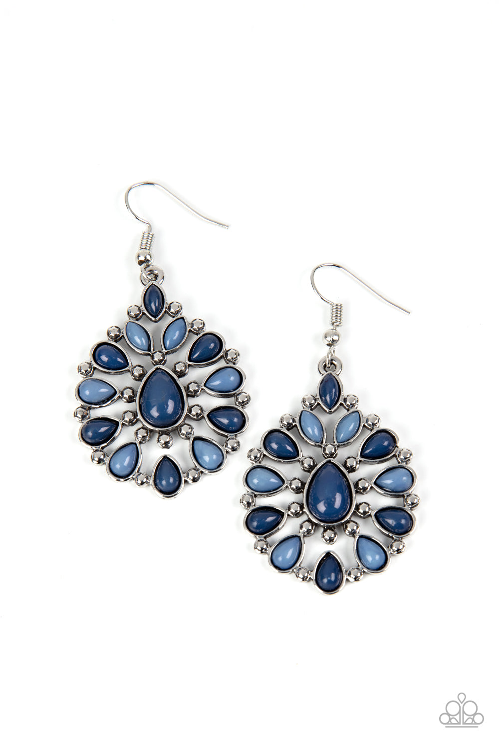Lively Luncheon - Blue Paparazzi Earrings