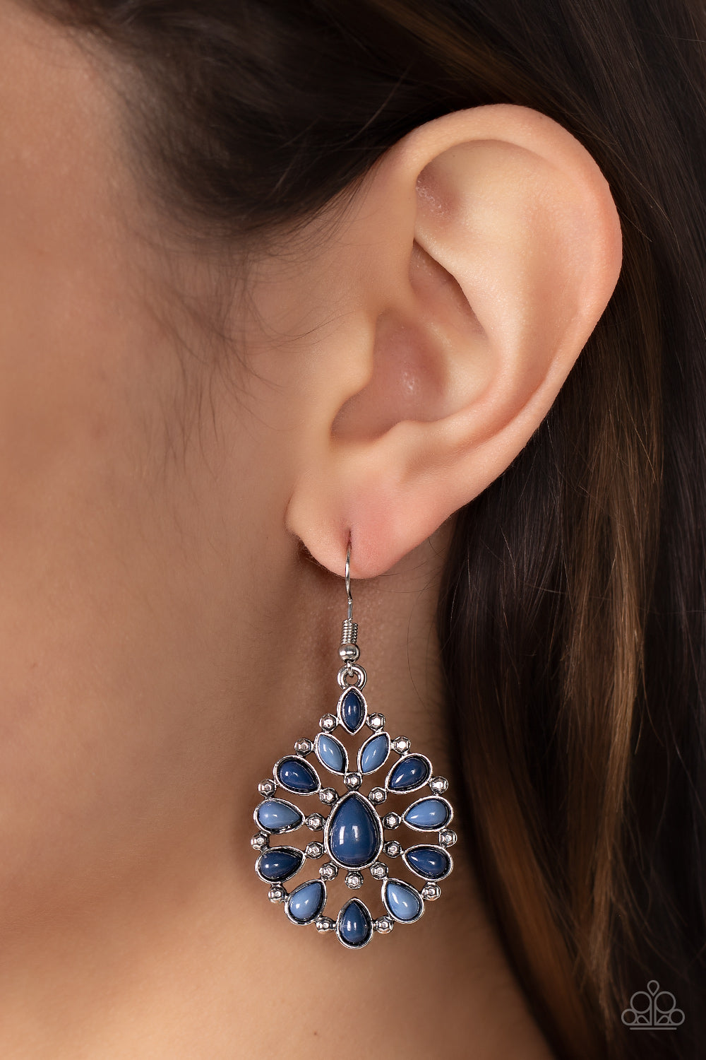 Lively Luncheon - Blue Paparazzi Earrings