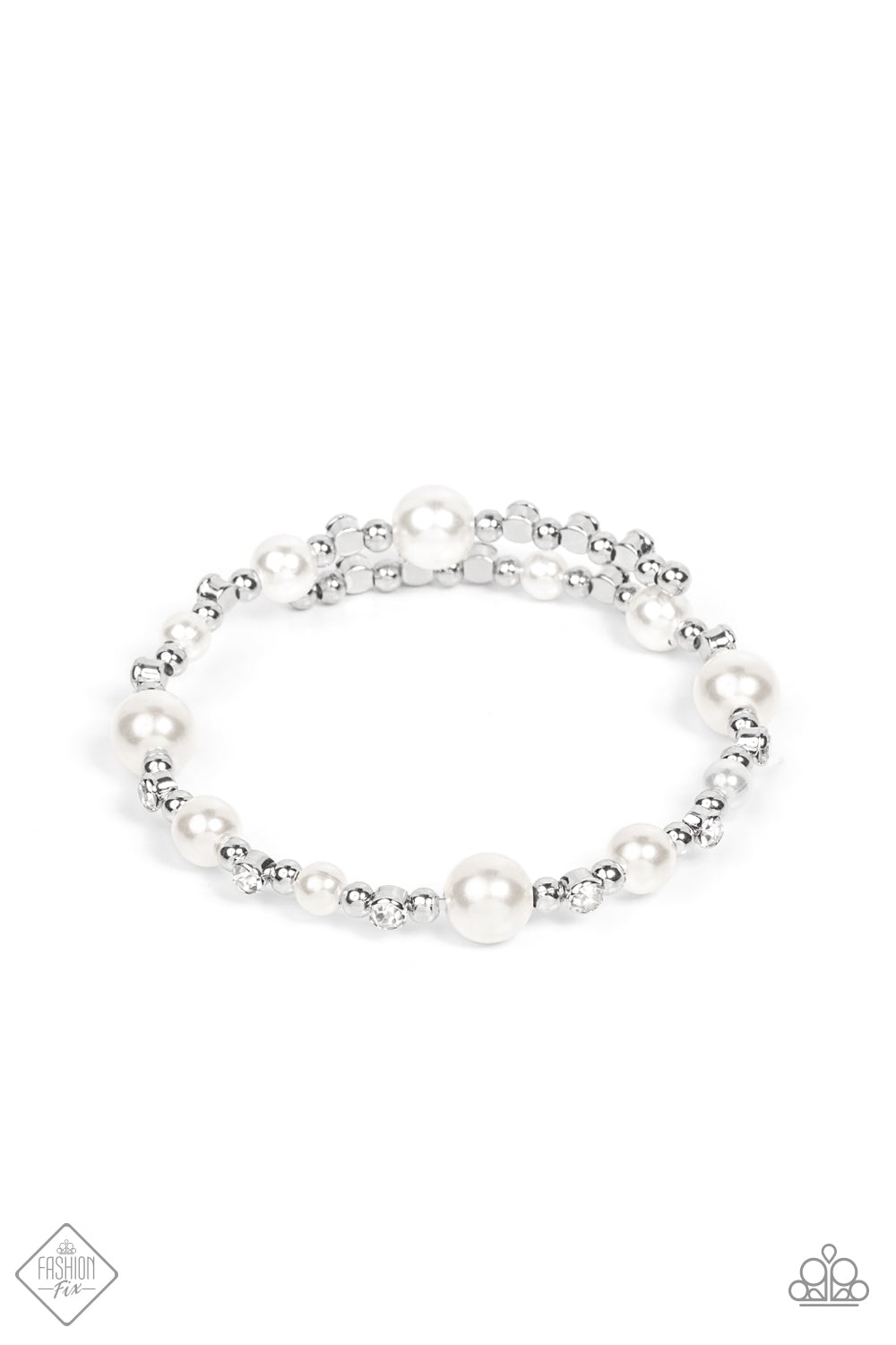 Chicly Celebrity White Paparazzi Exclusive Fashion Fix Bracelet