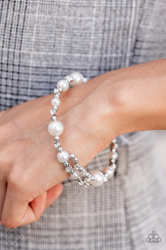 Chicly Celebrity White Paparazzi Exclusive Fashion Fix Bracelet