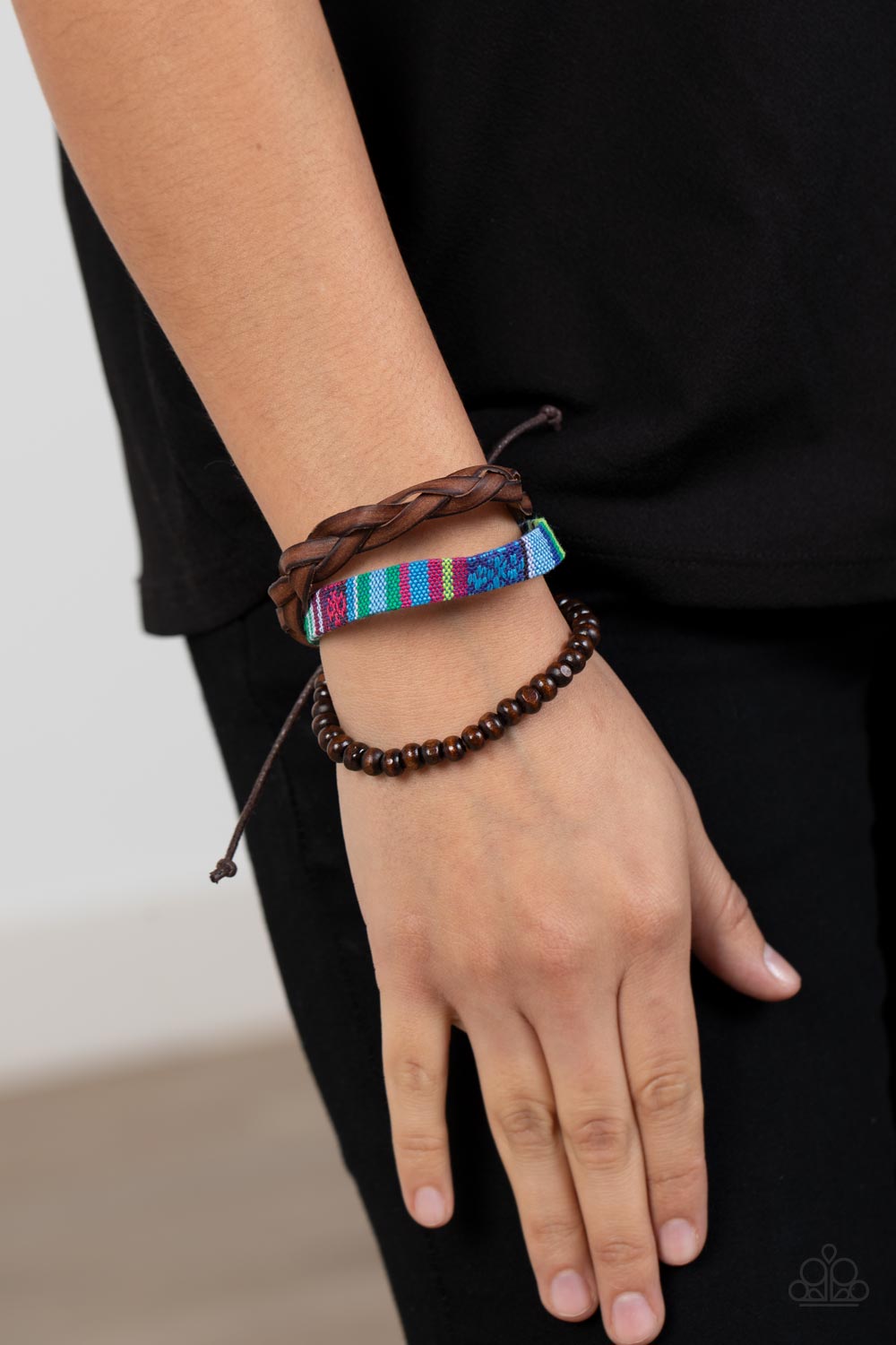 Textile Texting - Blue Paparazzi Urban Bracelet