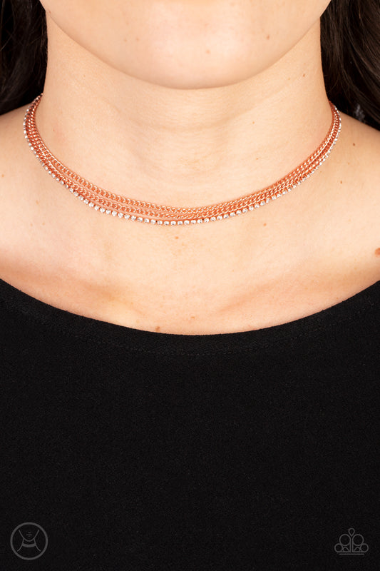 Glitzy Gusto - Copper Paparazzi Necklace
