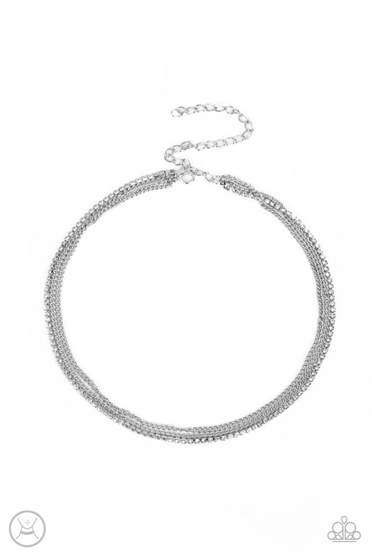 Glitzy Gusto - White Paparazzi Choker Necklace