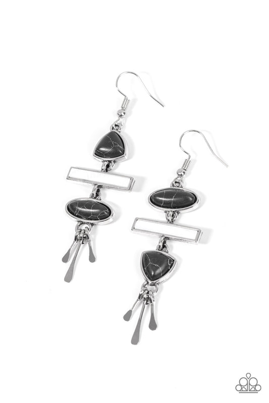 Adventurously Artisan - Black Paparazzi Earrings