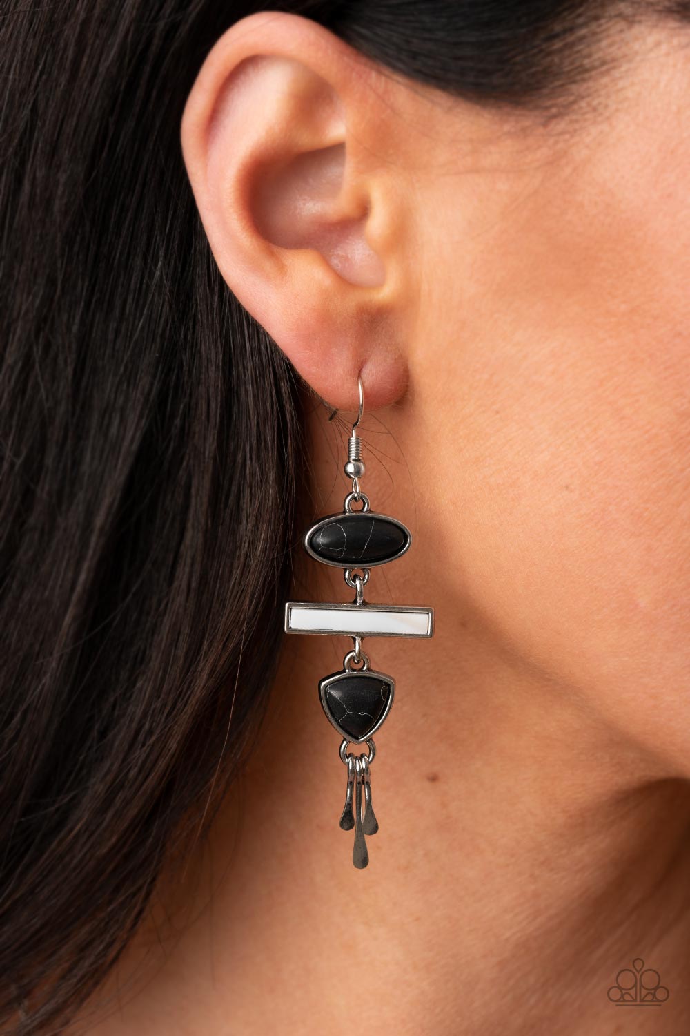 Adventurously Artisan - Black Paparazzi Earrings