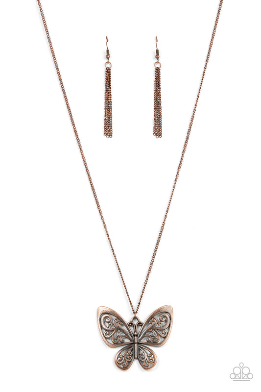 Butterfly Boutique - Copper Paparazzi Necklace