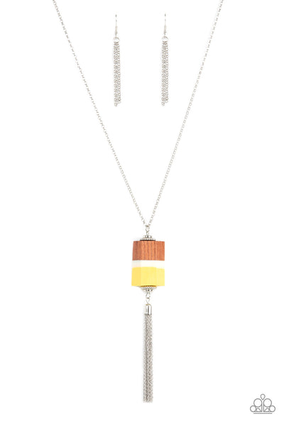 Reel It In - Yellow Paparazzi Necklace