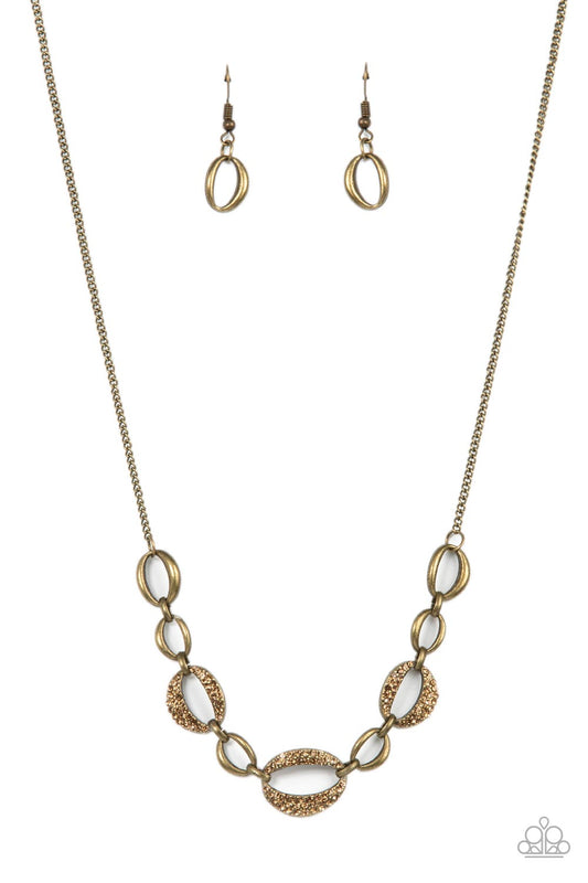 The Only Game in Town - Brass Paparazzi Necklace
