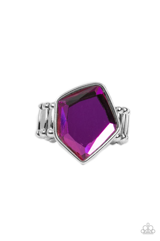 Abstract Escapade - Purple Paparazzi Ring