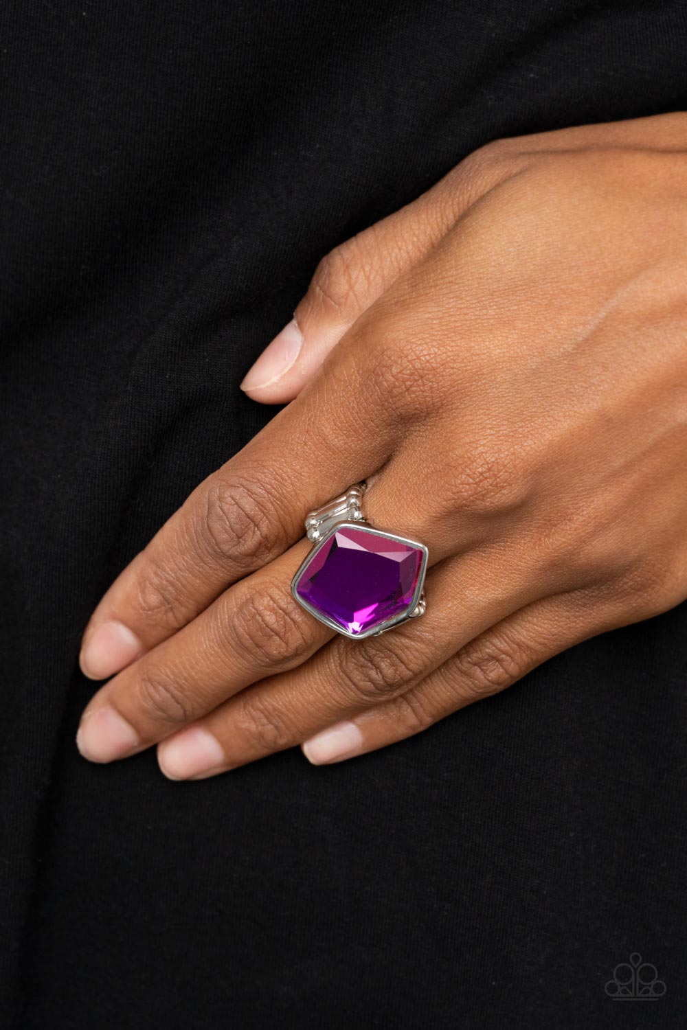 Abstract Escapade - Purple Paparazzi Ring