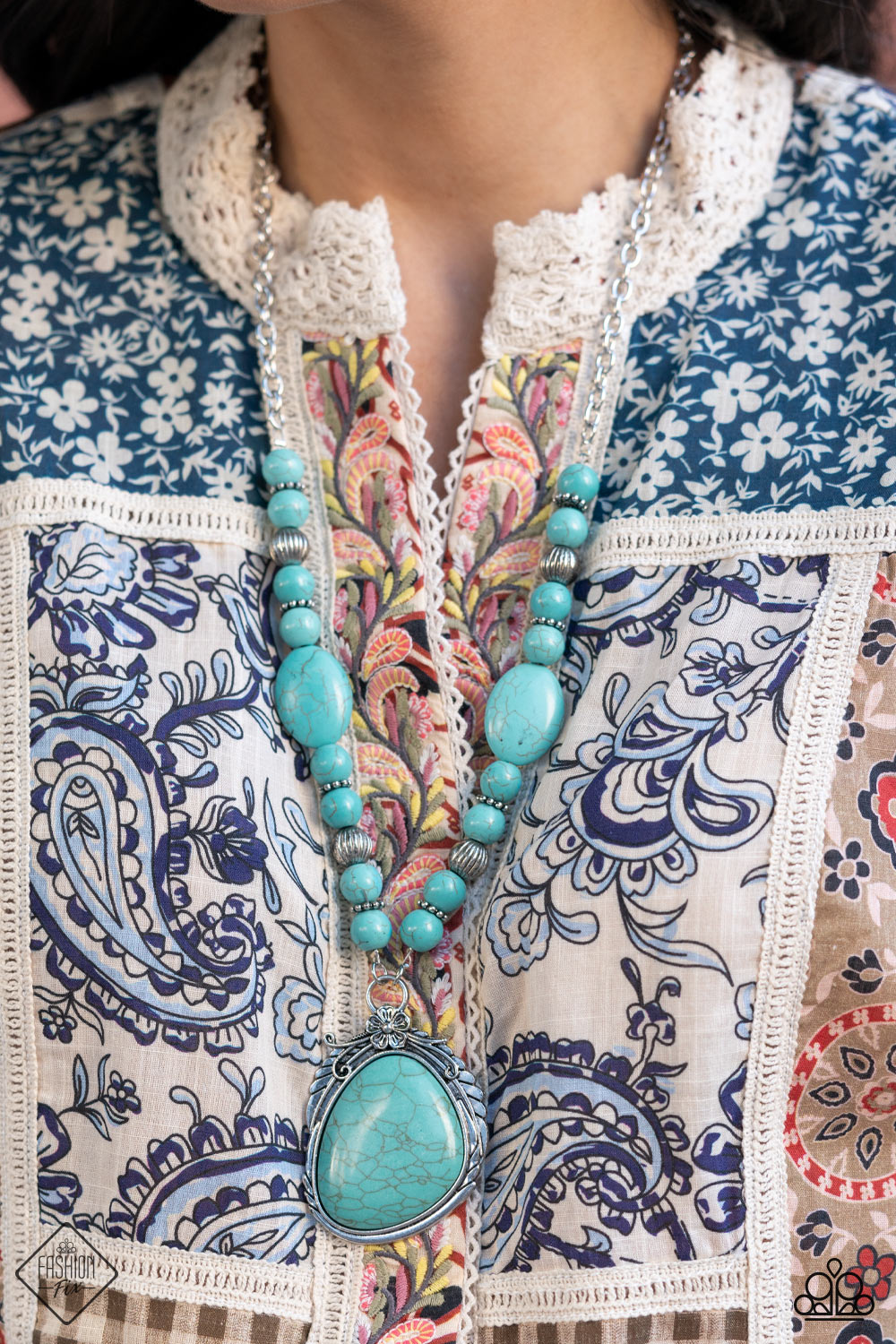Southwest Paradise - Blue Paparazzi Fashion Fix Necklace
