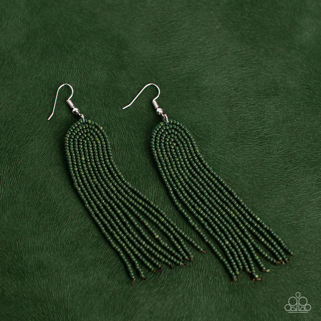 Right as RAINBOW - Green Paparazzi Earrings