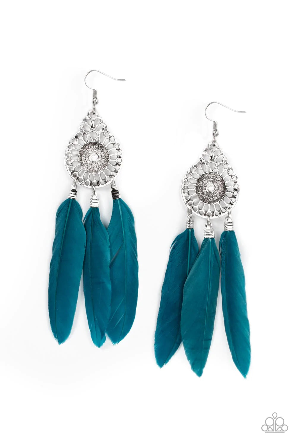 Pretty In PLUMES Blue Paparazzi Earrings