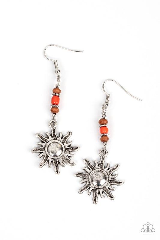 Sunshiny Days - Orange Paparazzi Earrings