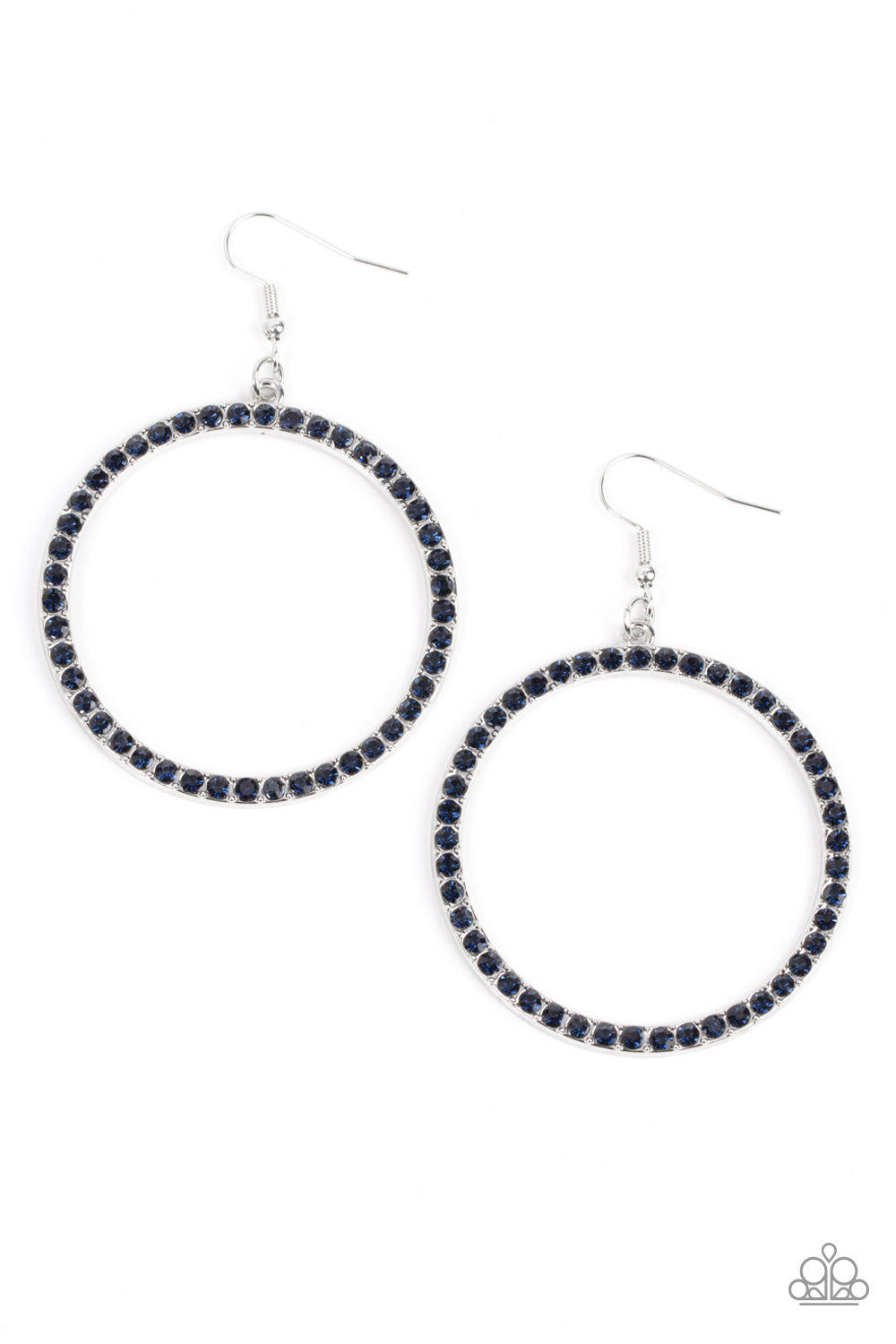 Head-Turning Halo - Blue Paparazzi Hoop Earrings