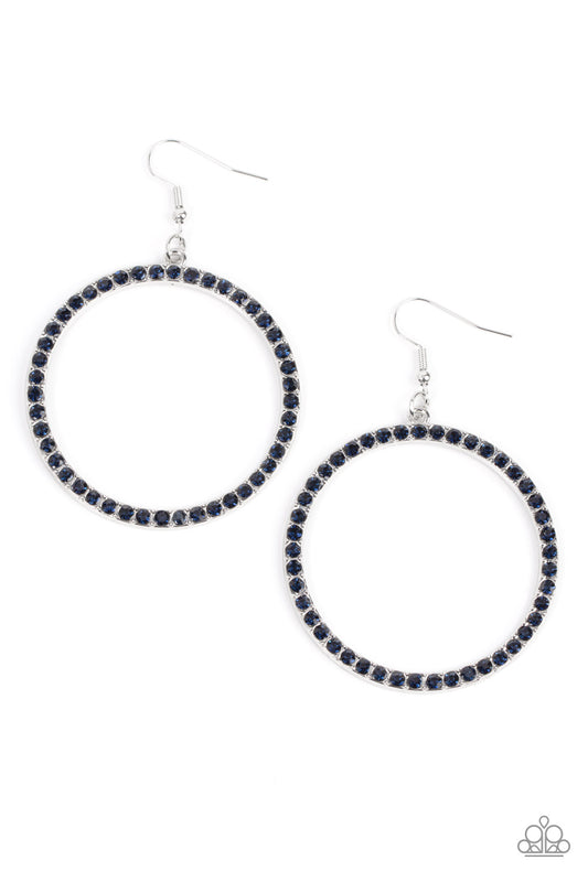 Head-Turning Halo - Blue Paparazzi Hoop Earrings