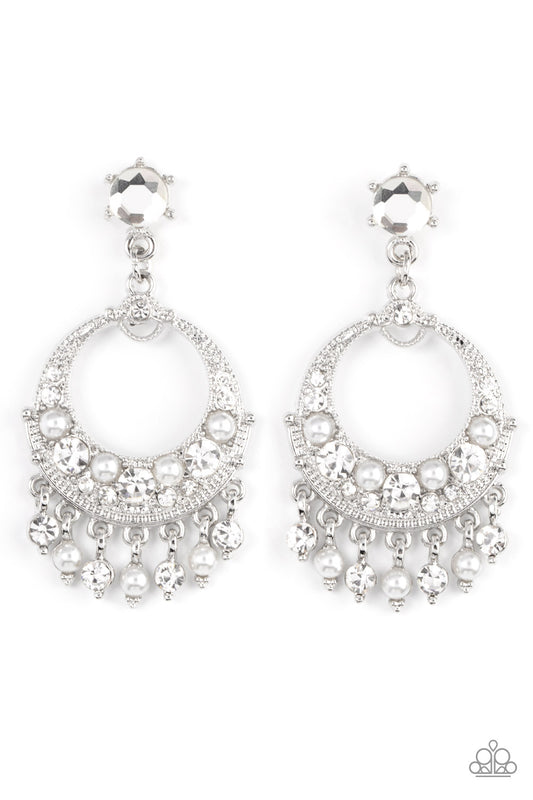 Marrakesh Request - White Paparazzi Earrings