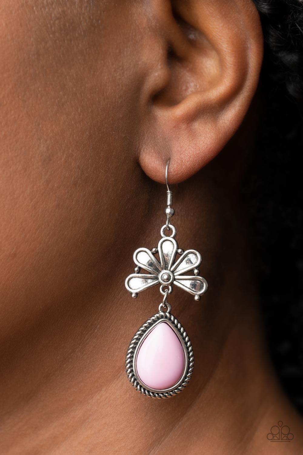 Brightly Blooming - Pink Paparazzi Earrings