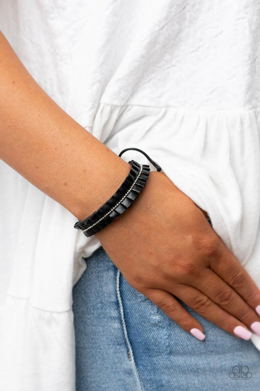 Hard to PLEATS Black Paparazzi Urban Bracelet