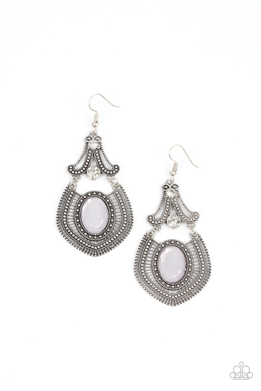 Panama Palace - Silver Paparazzi Earrings