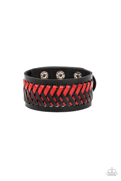 Punk Rocker Road - Red Paparazzi Bracelet