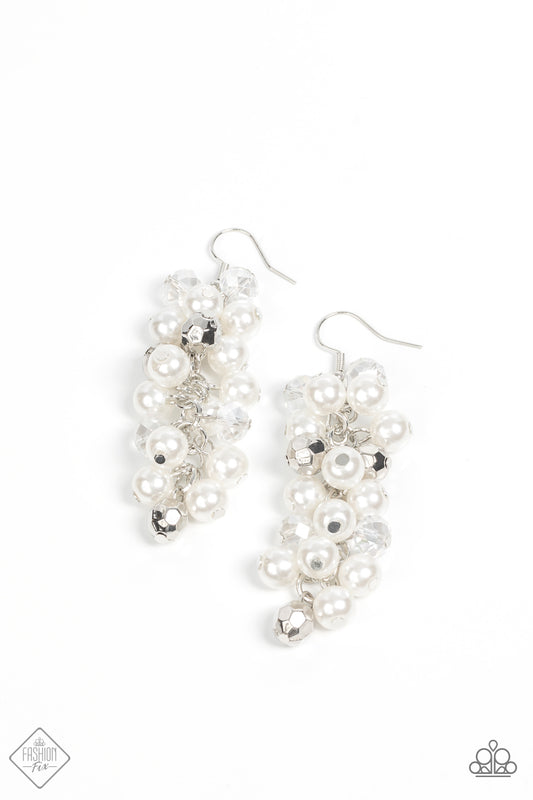 Pursuing Perfection - White Paparazzi Fashion Fix Earrings