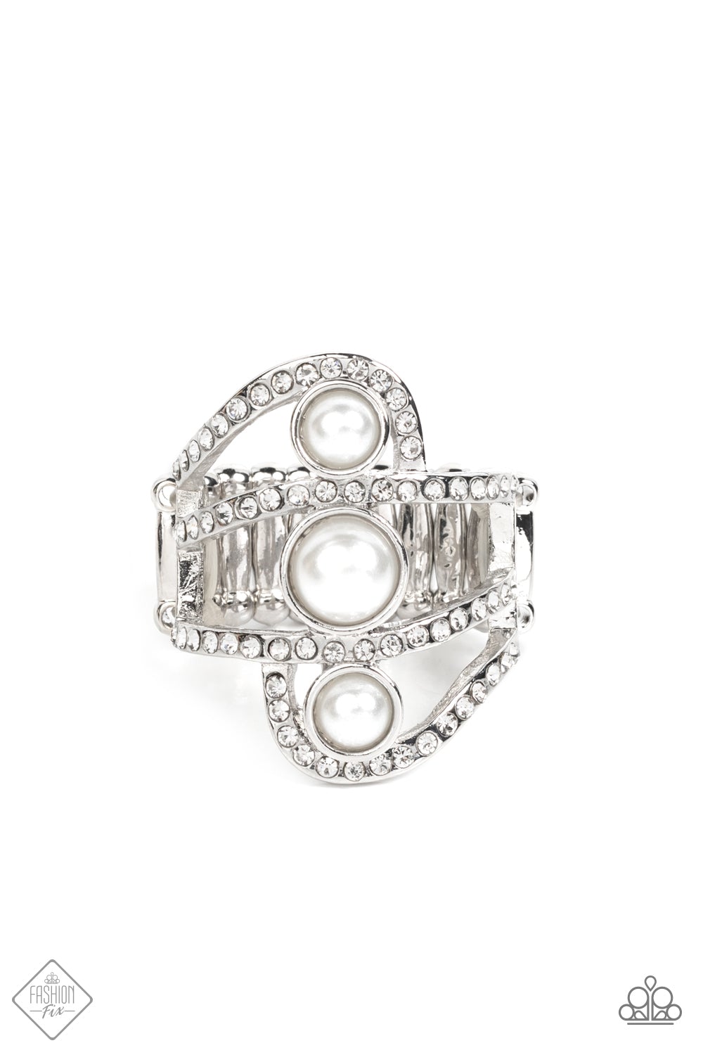 Color Me Envious White Paparazzi Fashion Fix Ring