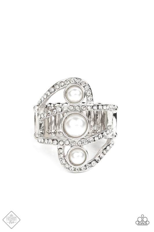 Color Me Envious White Paparazzi Fashion Fix Ring