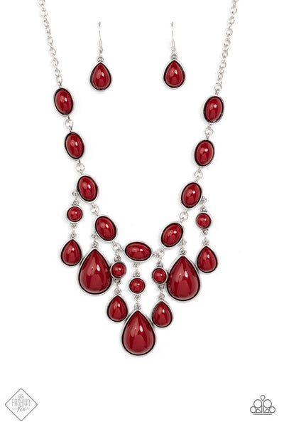 Mediterranean Mystery - Red Paparazzi Necklace