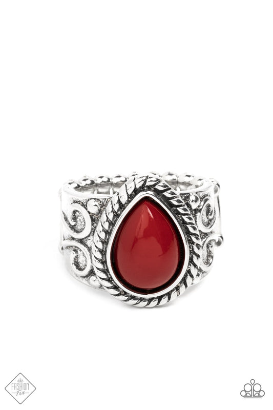 Maritime Mirage Red Paparazzi Fashion Fix Ring