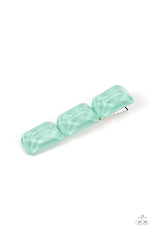 Gemstone Glimmer - Green Paparazzi Hair Clip