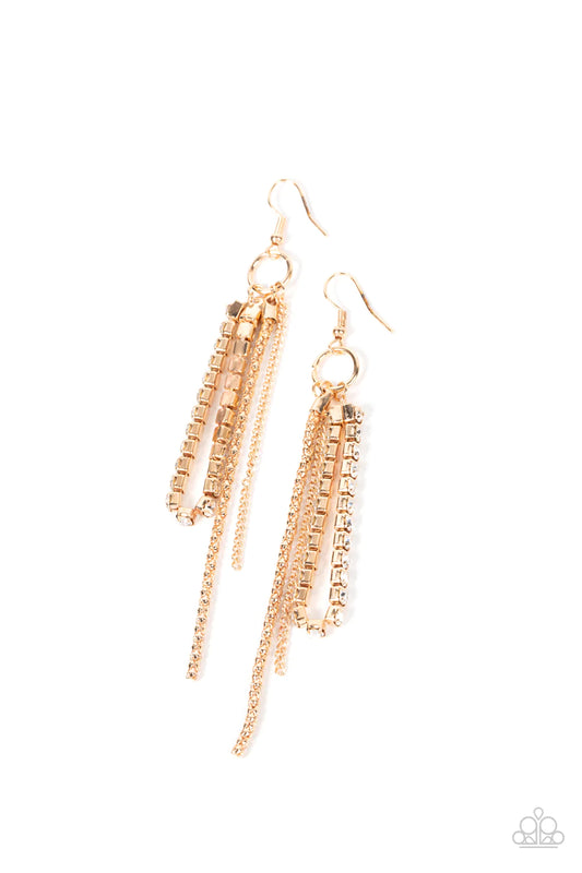 Swing Dance Dazzle Gold Paparazzi Earrings