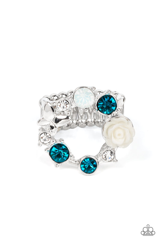 Butterfly Bustle - Blue Paparazzi Ring