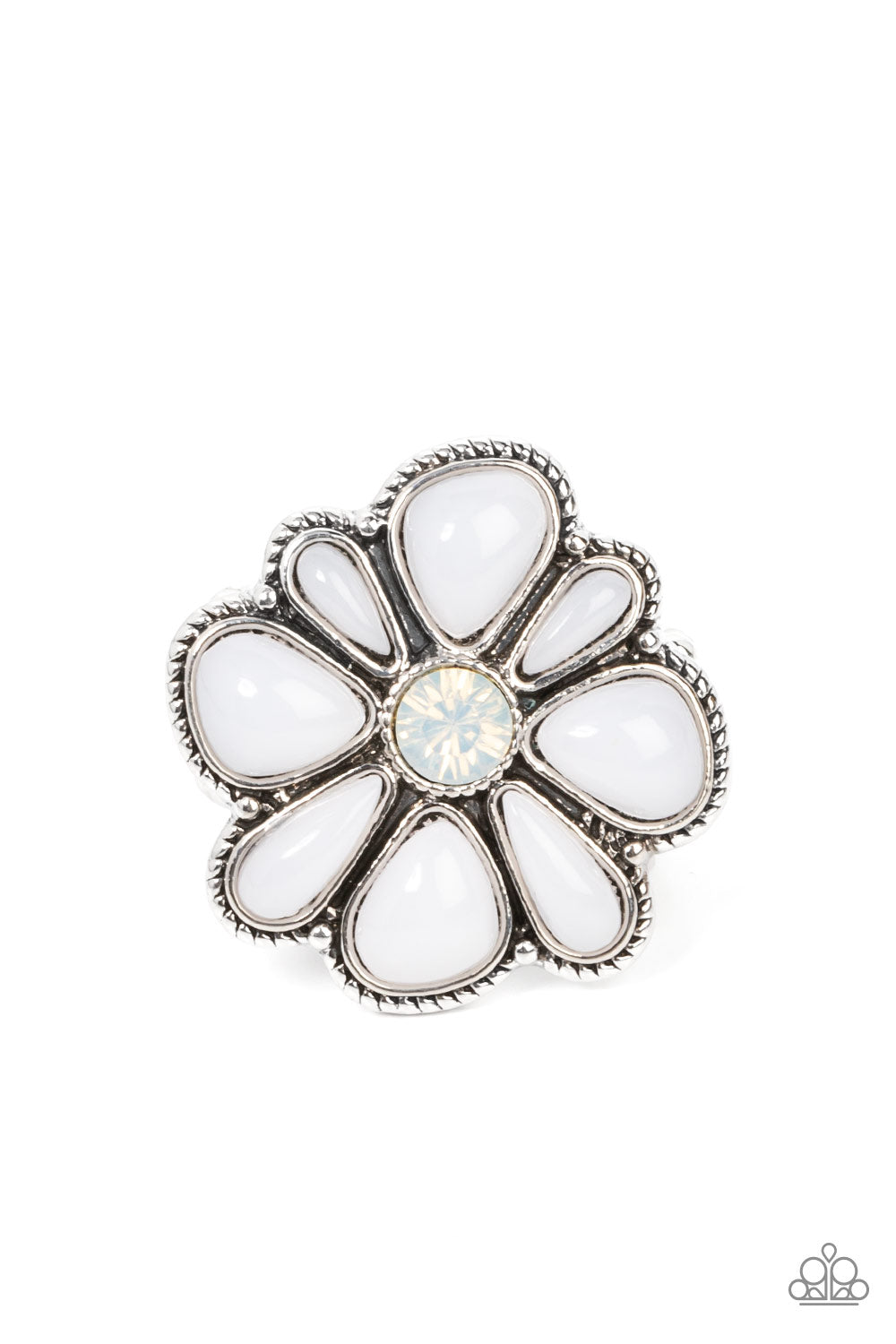 Meadow Mystique  - White Paparazzi Ring