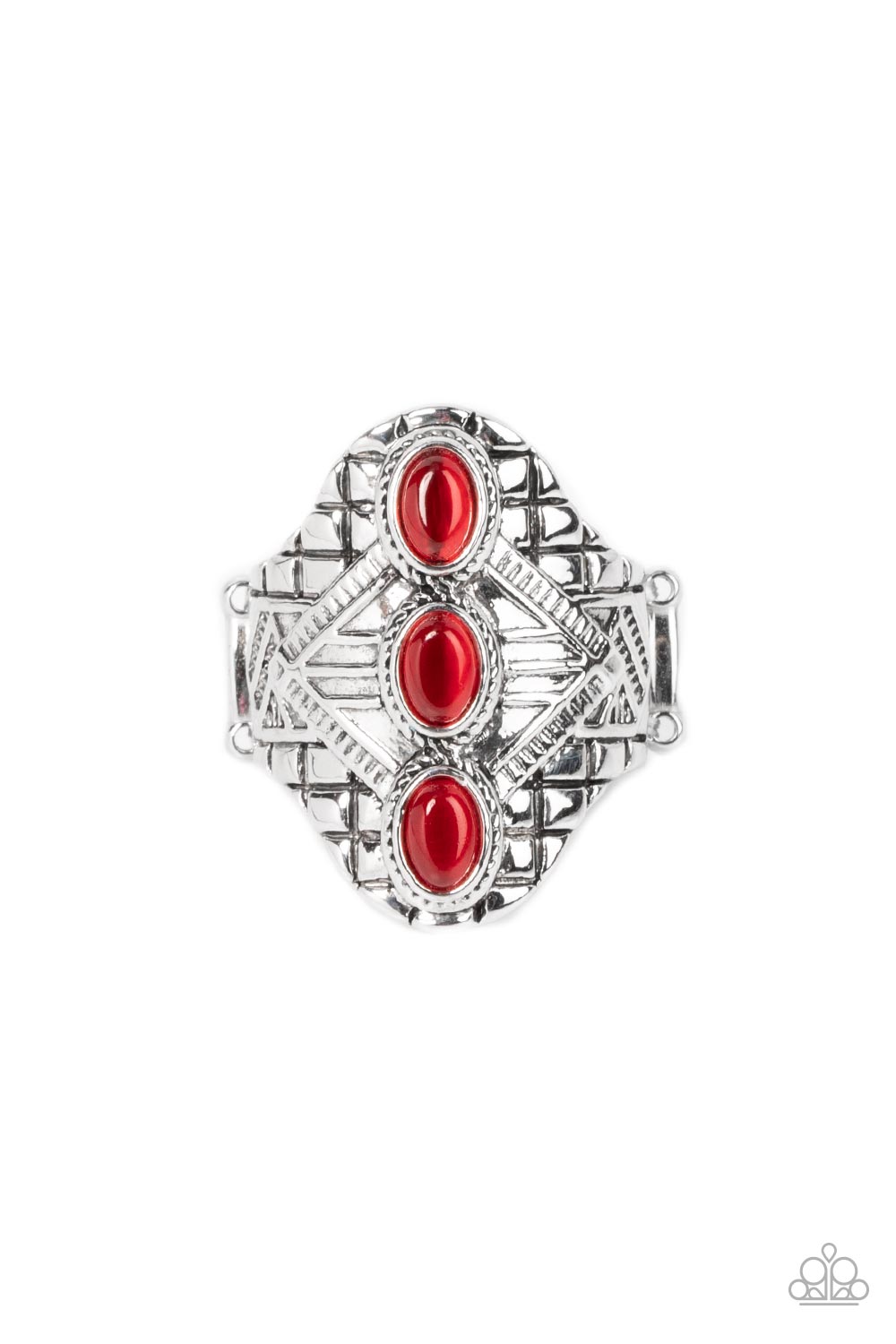 Eye-Catching Cats Eye - Red Paparazzi Ring