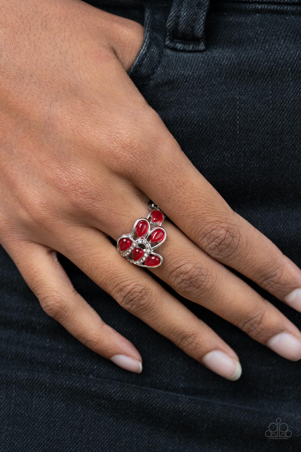 Cats Eye Cadence - Red Paparazzi Ring