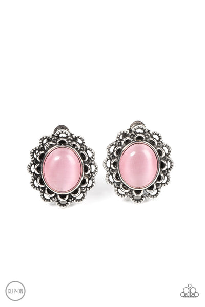 Garden Gazebo - Pink Paparazzi Clip-On Earrings
