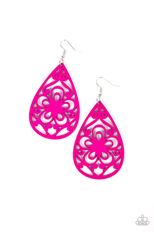 Marine Eden - Pink Paparazzi Earrings