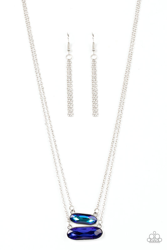 Double Bubble Burst - Blue Paparazzi Necklace