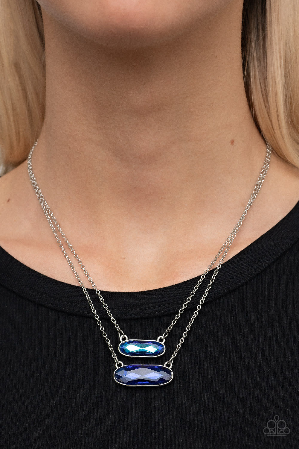 Double Bubble Burst - Blue Paparazzi Necklace