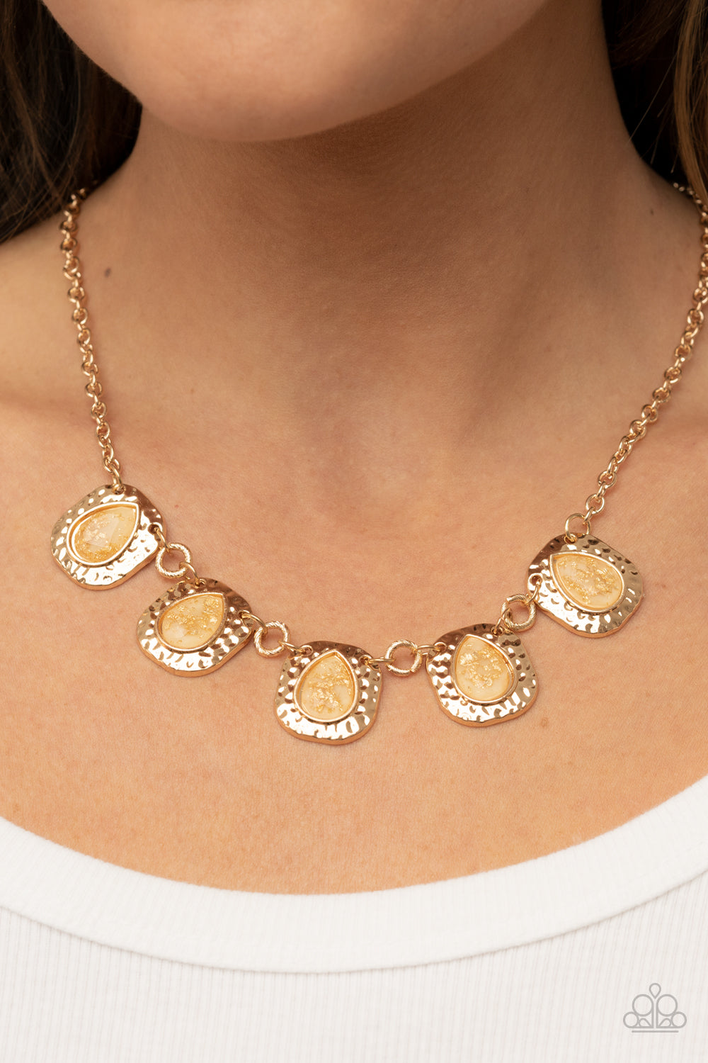 Mayan Masterpiece - Gold Paparazzi Neclace