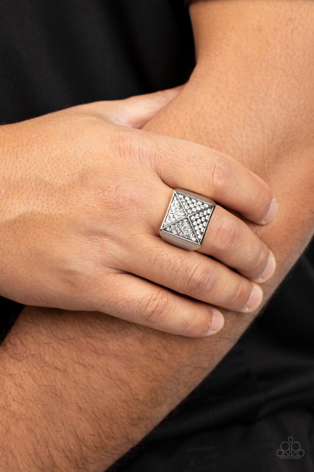 Pyramidal Powerhouse - White Paparazzi Urban Ring