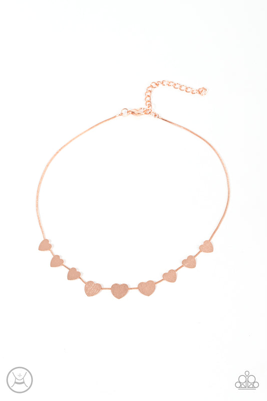 Dainty Desire - Copper Paparazzi Choker Necklace