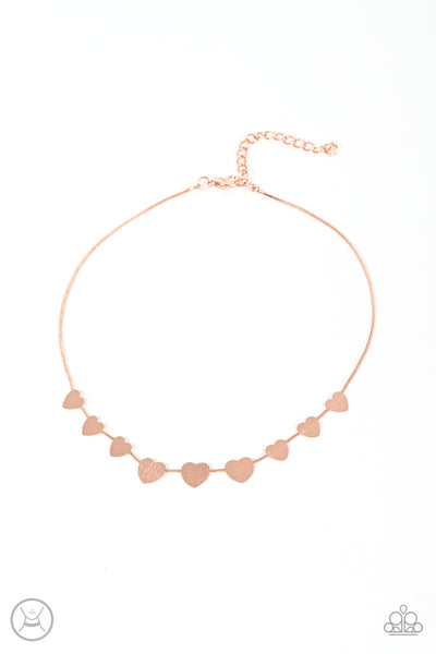 Dainty Desire - Copper Paparazzi Choker Necklace