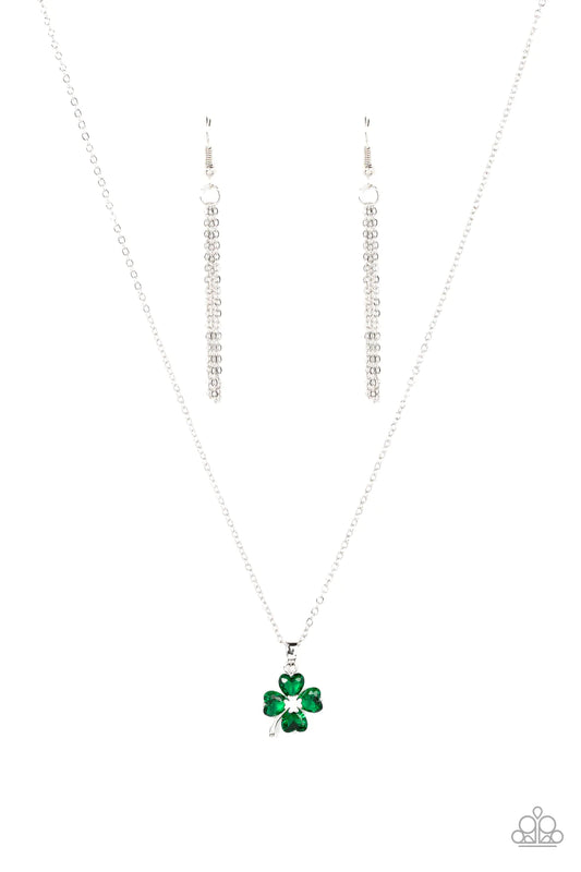 Kiss Me I'm Irish Green Paparazzi Necklace