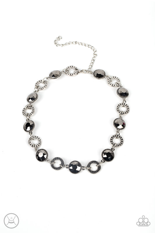 Rhinestone Rollout - Silver Paparazzi Necklace